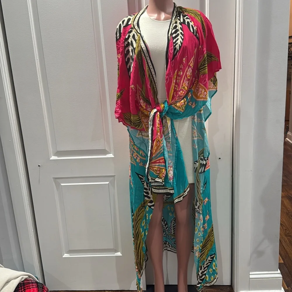 Agua Bendita Dara Kimono MultiColor Cover‎ Up